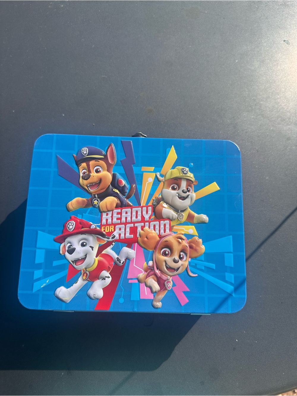 Paw Patrol Blue 'Ready for Action' Kids Tin Lunchbox